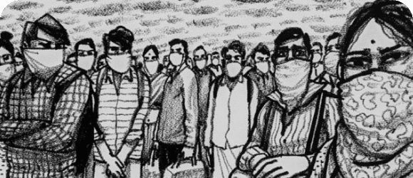 People with masks